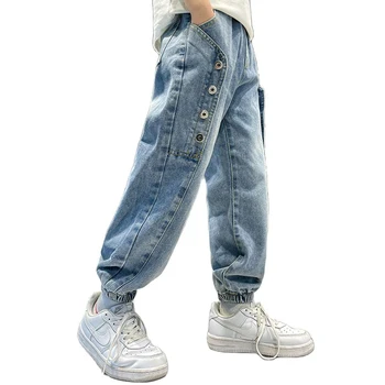 MODX Jeans/Однотонные Джинсы Для мальчиков, Повседневный стиль, Детские Джинсы, Весенне-осенняя Детская Одежда для мальчиков 6, 8, 10, 12, 14