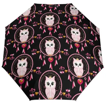 Native Dream Catcher 3-х Кратный ручной зонт с винтажным принтом Ветроустойчивый зонт Легкие зонты для мужчин и женщин