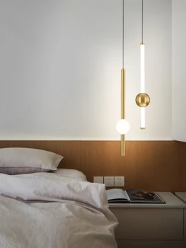 Nordic Light, Роскошная Прикроватная люстра для спальни, Высококачественная Фоновая лампа для гостиной, двойная подвесная линейная лампа