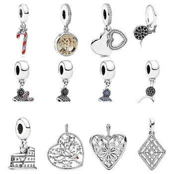 PDD DZ 14, Серебро 925 пробы, Весенний Новый кулон-шарм с браслетом, ожерельем, ювелирными изделиями, подарочной резьбой, подходит для женщин
