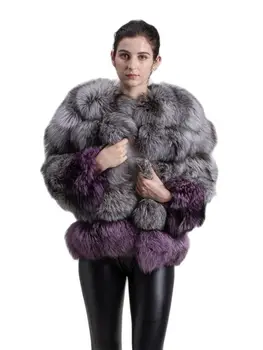 QIUCHEN PJ1825 Новая бесплатная доставка, шуба из натурального меха чернобурки, куртка из натуральной лисы, женская одежда оптом по индивидуальному заказу