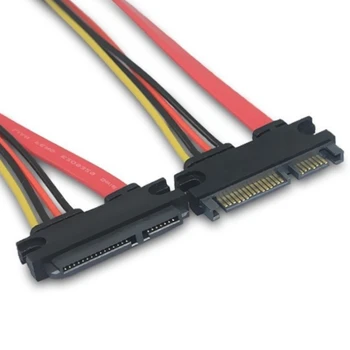 SATA7-контактный + 15-контактный удлинительный кабель 30 см / 50 см кабель для передачи данных SATA шнур питания sata7 + 15 кабель-адаптер для жесткого диска от мужчины к женщине