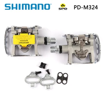 Shimano PD M324 PD-M324 SPD Педаль MTB Дорожные Педали Включают В себя Шипы SM-SH56 Комплект Горных Велосипедных Педалей Запчасти