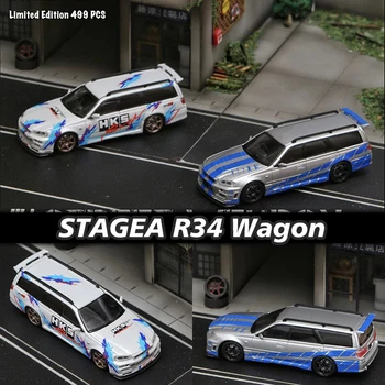 SW В наличии 1:64 Stagea GTR R34 УНИВЕРСАЛ, отлитая под давлением Диорама, коллекция моделей автомобилей, миниатюрные игрушки, уличное оружие