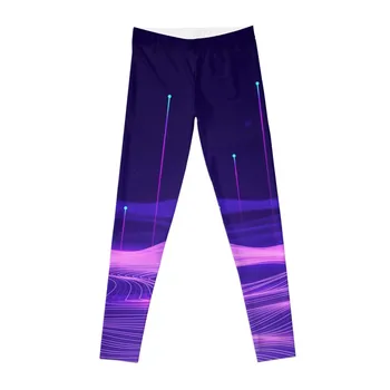 Synthwave Space: леггинсы Earth horizon, спортивные рубашки, женские леггинсы для спортзала, женские