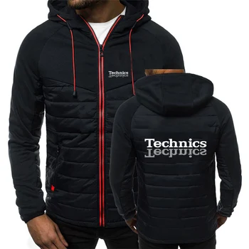 Technics 2023 Мужская музыка для проигрывателя Dj 1200, Новый Осенний Модный цветной блок с принтом, Повседневные теплые пальто и куртки на молнии с капюшоном.