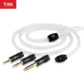 TRN T3 PRO 8-жильный кабель из чистого серебра 2.5/3.5/4.4 ММ с разъемом MMCX/2PIN Модернизированный Проводной кабель для наушников для VX PRO V90S ZAS AST