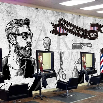wellyu Европейская и американская промышленная ветроцементная стена салон красоты парикмахерская стена на заказ большая фреска обои фреска