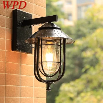 WPD Открытый Черный Настенный Светильник LED Classic Retro Light Sconces Водонепроницаемый Декоративный для Домашнего Прохода
