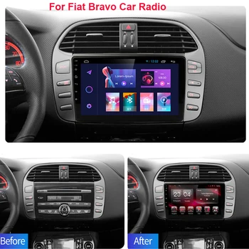 Автомобильный радиоприемник Android Мультимедийный плеер для Fiat Bravo 2007 2010 2012 2014 GPS Навигация Автомобильная стереосистема DSP CarPlay WiFi 4G