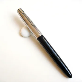 Авторучка YONGSHENG 616 с серебряным зажимом из смолы, тонкое перо, чернильная ручка черного цвета для письма, подарочные школьные канцелярские принадлежности, канцелярские принадлежности