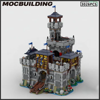 Архитектура крепости Средневековый замок Модульная модель MOC Строительные блоки DIY Bricks Серия Street View Подарок на День рождения