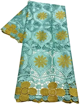 Африканская гипюровая кружевная ткань С Вышивкой Нигерийский Гипюровый шнур Кружевная ткань 2023 Высокого качества для пошива вечерних платьев ALA137