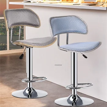 Барные стулья из шелка льда в европейском стиле, барные стулья для кухонной мебели, роскошный Подъемный Вращающийся табурет, современный креативный стульчик для кормления
