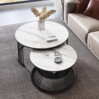 Белый роскошный журнальный столик для макияжа, прихожая, изголовье дивана, Обеденный журнальный столик, прикроватная тумбочка, передвижная мебель в скандинавском стиле Stolik Kawowy