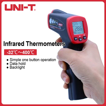 Бесконтактный инфракрасный цифровой термометр UNI-T, Ручное устройство измерения температуры с помощью лазера, Макс. Мин. Дисплей UT300S