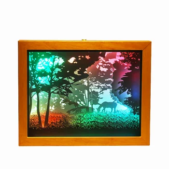 Бесплатная Доставка 7 Листов 3D Papper Cut Light Box Ps Акриловая Рамка Светодиодные Цветные Фонари Diy Painting Frame Украшение Гостиной Подарками