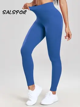 Бесшовные женские леггинсы SALSPOR, спортивные облегающие эластичные брюки для фитнеса с высокой талией, подтягивающие ягодицы, леггинсы для тренировок, повседневная одежда