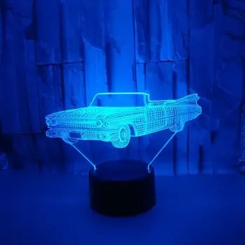 Блестящий креативный подарок 3d Автомобиль Ночная настольная лампа Спортивный автомобиль Usb 3d Визуальная настольная лампа Украшение детской комнаты 3d ночник