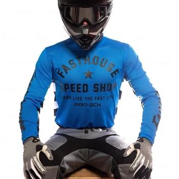 Верхняя одежда для горных велосипедов Fasthouse Dh Mx Mtb Дышащая Быстросохнущая Командная Гоночная рубашка для мотокросса с длинными рукавами BMX Moto