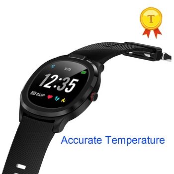 Водонепроницаемый IP68 точный дисплей температуры тела Смарт-часы Мужские Женские Фитнес-браслет Погода кровяное давление смарт-браслет