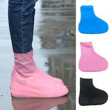 Водонепроницаемый Бахилы Силиконовый Материал Унисекс Обувь Протекторы нескользящие Непромокаемые Ботинки Для Дождливых Дней В помещении и на Открытом воздухе