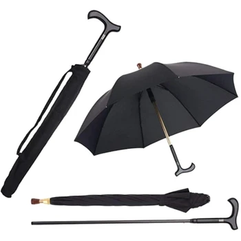 Высококачественная мужская нескользящая трость, мужской ветрозащитный дождевик с длинной ручкой, мужская креативная трость, Альпинистский зонтик