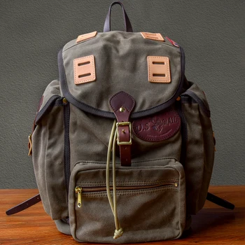 Высококачественный мужской рюкзак из натуральной кожи большой емкости, винтажный дизайнерский роскошный школьный рюкзак для альпинизма