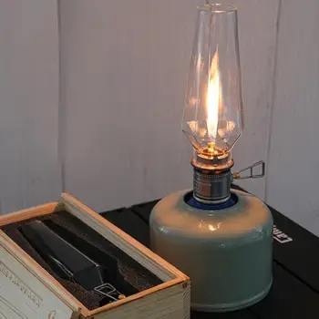 Газовая лампа для кемпинга T-1 на открытом воздухе, свеча, газовый светильник в римском стиле, Портативная лампа для туристической палатки, Диммер, Стеклянные кемпинговые фонари