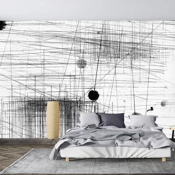 Геометрия Nordic sketch Геометрия Nordic sketch 3D фреска спальня гостиная диван телевизор фоновые обои