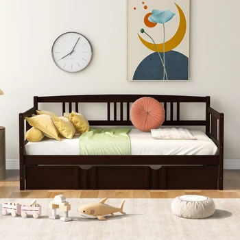 Двуспальная деревянная кровать с двойными кронштейнами, 78,6 