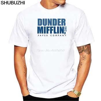 Дизайн футболки с бесплатной доставкой от компании The Office TV Show Dunder Mifflin, модные футболки с круглым вырезом для мужчин