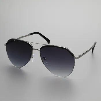 Дизайнерские солнцезащитные очки из титанового сплава, поляризованные мужские солнцезащитные очки, женские пилотные очки с градиентом, зеркальные оттенки, высокое качество UV400