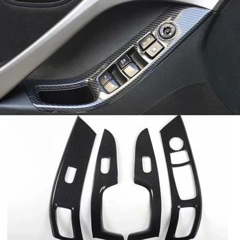 Для Hyundai Elantra 2012-2016 Левый/Правый Руль 4ШТ Из Углеродного Волокна ABS Боковая Дверь Автомобиля Кнопки Переключения Стеклоподъемника Отделка Крышки