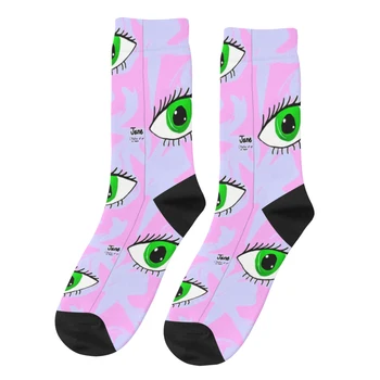 Забавные мужские носки Eye, винтажные носки Alien Harajuku Crazy Crew, подарочный рисунок с принтом