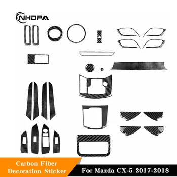 Защитная накладка из углеродного волокна для автомобиля, наклейка для Mazda CX-5 2017 2018, Комплект полных деталей, Наклейки для украшения интерьера, аксессуары