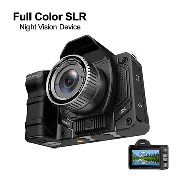 Зеркальная камера 4K ночного видения, полноцветная инфракрасная камера, 10-кратный цифровой зум, полная темнота, 800 м, Камера для охоты на открытом воздухе, кемпинга, Поддержка 5G WiFi