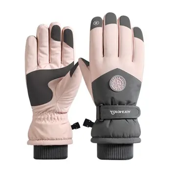 Зимние лыжные перчатки, женские теплые Мужские мотоциклетные перчатки, Снаряжение для верховой езды, Ветрозащитные водонепроницаемые перчатки с сенсорным экраном.