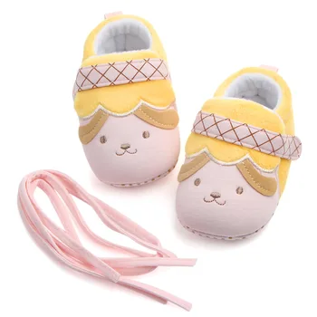 Зимняя новая нескользящая теплая обувь для новорожденных из мягкого хлопка с милыми мультяшными животными, детская обувь для первых прогулок