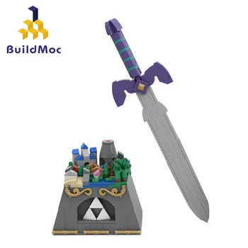 Игровые Фигурки Zeldaed Hyrule Castle Link VS Dark Master Sword Строительные Блоки Hailar Scene BrickFantasy Игрушки для Детей Kid MOC