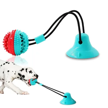 Игрушки Для Собак Силиконовая Присоска Буксир Интерактивная Собака Мяч Игрушка Для Домашних Животных Жевание Укус Чистка Зубов Зубная Щетка Кормление Зоотовары