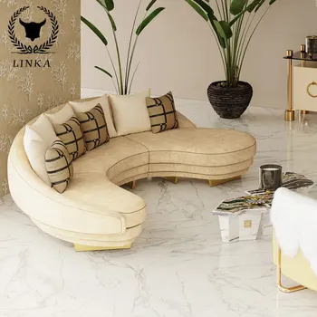 Изогнутый диван для дизайнеров, итальянский Современный Роскошный Тканевый диван для гостиной