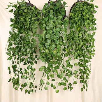 Имитация лианы, висящей на стене, комнатное зеленое растение, украшение стены, искусственный цветок, имитация ротанга, зеленые корни земляного ореха.
