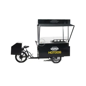 Индивидуальный Многофункциональный Трехколесный грузовой велосипед, Передвижная тележка для продажи хот-догов с холодильником, Уличный Трехколесный кофейный велосипед