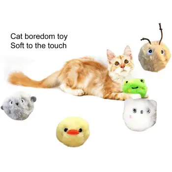 Интерактивная игрушка для кошек-мяч со встроенной кошачьей мятой и звуками животных, интерактивная игрушка-кикер для кошек в помещении