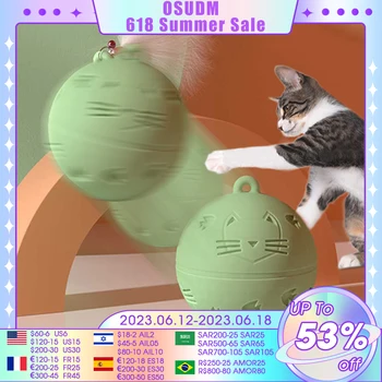 Интерактивные игрушки для кошек OSUDM Crazy Ball Самодвижущийся Котенок Прыгающие Мячи Датчик вибрации Умные кошки Игровые Аксессуары Товары для домашних животных