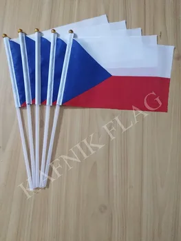 Кафник, 5шт флаг Чешской Республики 14*21 см Флаг Чешской Республики ручной национальный флаг с шестом для вручения флага, бесплатная доставка