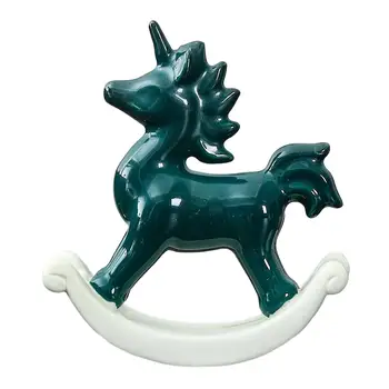 Керамическая Статуэтка Лошади-Качалки Craft Mini Statue Animal Sculpture для Спальни Чайного Домика