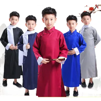 Китайские Традиционные Новогодние Костюмы для Детей Девочек Классический Костюм Эпохи Тан Hanfu Xiangsheng Crosstalk Robe Платье Для Выступления
