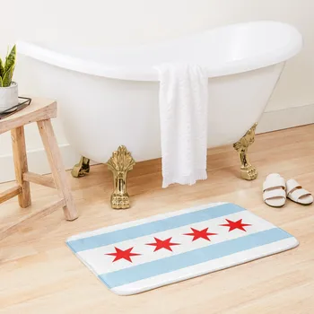 Коврик для ванной с флагом Чикаго, домашние коврики для входа, устойчивые к скольжению
